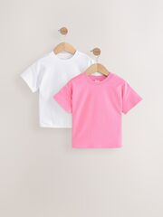 Футболка для девочки Next E65-345, 2 шт., Белый, Розовый