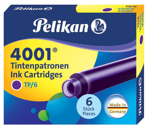 Картридж с чернилами Pelikan Ink 4001 TP/6, International Short, Violet (301697)