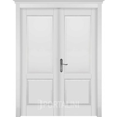 Купить Двустворчатая дверь массив ольхи Европа белая эмаль глухая