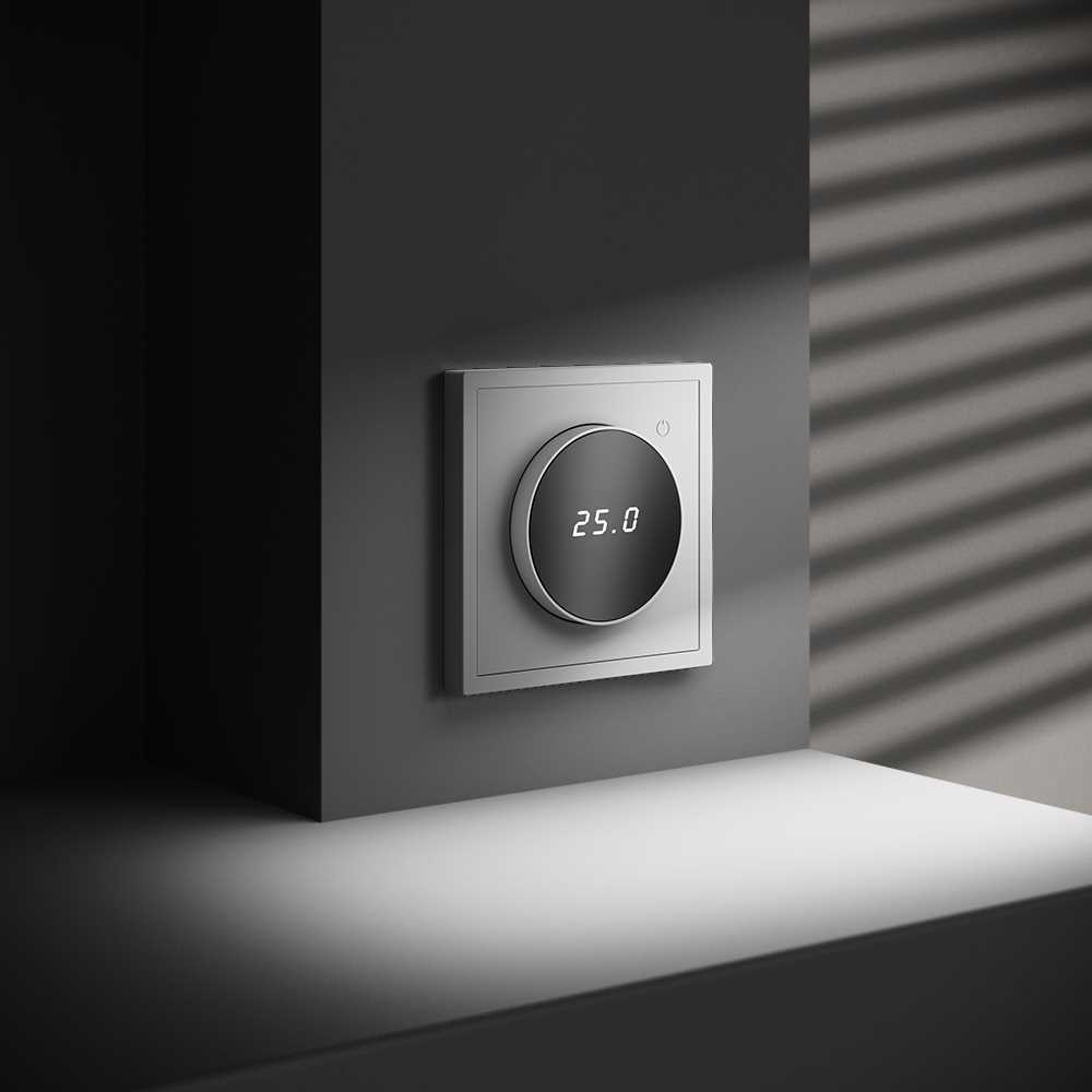 Терморегулятор электронный Voltum S70 с индикацией и датчиком, для теплого пола, (белый матовый) VLS070102