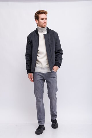 DIEGO M Бомбер утепленный из шерсти и кашемира