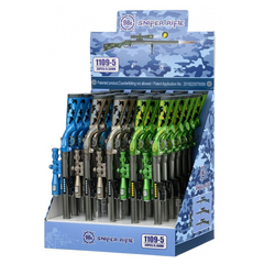 Ручка шариковая, Basir, синие чернила, серия "Ружьё", в форме оружия, с фонариком, 30 шт