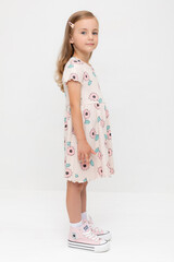 платье  для девочки  КР 5793-1/бежевый,нежный цветок к549