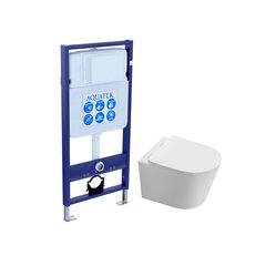 Aquatek SET Aquatek ТАУРУС Т SET Aquatek ТАУРУС Т (рама Aquatek Standard INS-0000012(без клавиши и крепежа)+Унитаз подвесной AQ1580T-00 ТАУРУС  с тонким сиденьем soft-close фото
