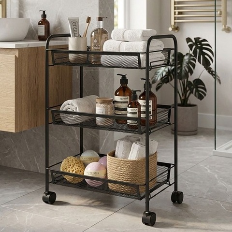 Тележка для ванной комнаты VAGN VIT, 26x44х63, черный