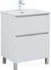 Aquanet 345380 Тумба с раковиной Вега 60 (Flat) напольная 2 ящ. цв. белый глянец (345380)