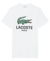 Теннисная футболка Lacoste Printed Cotton - white