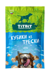 Titbit лакомство для собак Кубики из трески лакомство для собак 80 г