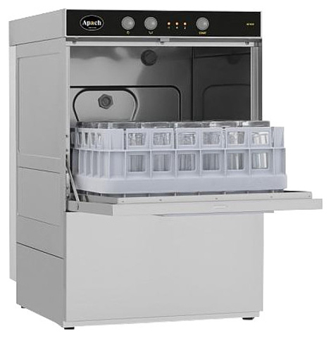 Стаканомоечная машина Apach Chef Line AF400DDP, дозатор моющего средства, помпа слива
