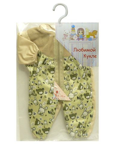 Комбинезон - Зеленый. Одежда для кукол, пупсов и мягких игрушек.