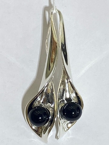 Калла (серьги из серебра)