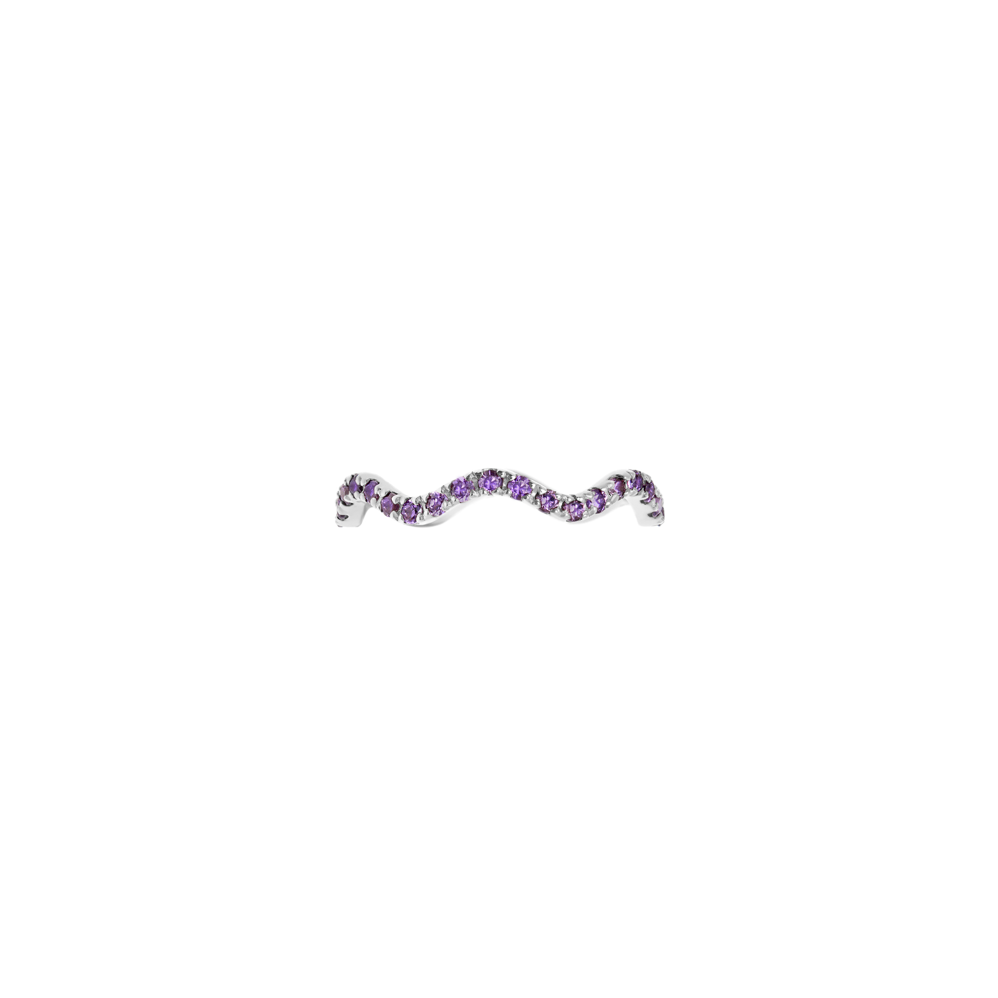 VIVA LA VIKA Кольцо Wave Pave Ring – Silver Violet