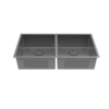 Lemark 9936139 PRORAN 900 Мойка кухонная из нерж.стали (2-х чашевая) цвет:графит в комплекте крепеж, арматура сливная с прямоуг.переливом, сифон