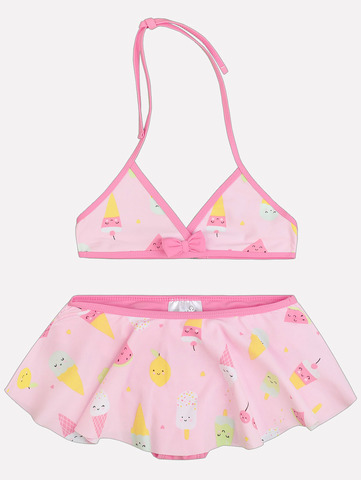 Раздельный купальник с юбкой Crockid, принт "Мороженое"