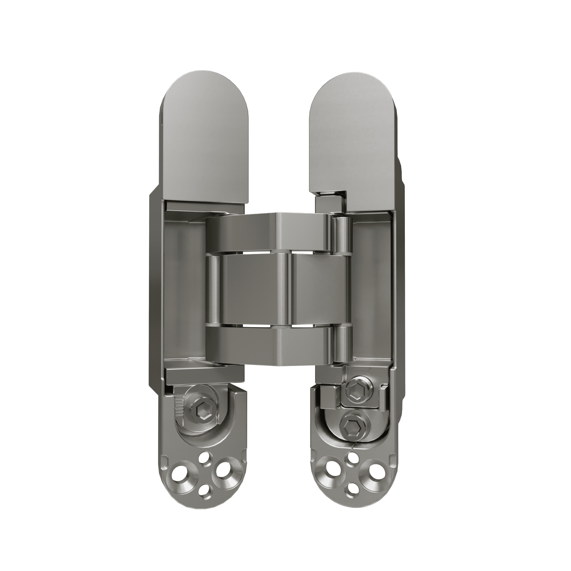 Петли (комплект) скрытая соосная, универсальная, с 3D-регулировкой ВДФ (ЗСК) CDH-3D 135x27 MCR (2шт) с накладками, цвет хром матовый (гарантия - 12 месяцев)