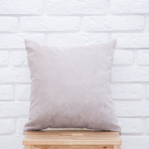 Подушка 40*40 микровельвет (светло-серая)
