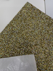 Кристальная ткань, золото, crystal AB - 4*4 см.