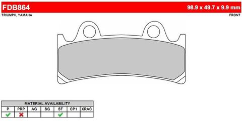 FDB864CP911 Тормозные колодки дисковые MOTO, блистер 2 шт