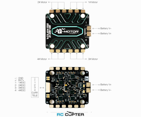 ESC регулятор мотора T-Motor VELOX V50A 3-6S LiPo 4in1 32bit BLHELI32