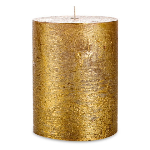 Свеча цилиндрическая 13см Luz your senses золотистый металлик