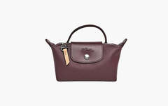 Longchamp Le Pliage City Leather Handbag "Plum"