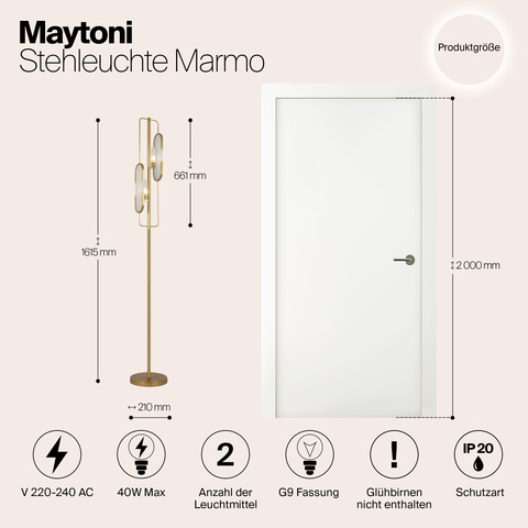 Напольный светильник Maytoni Marmo MOD099FL-02G