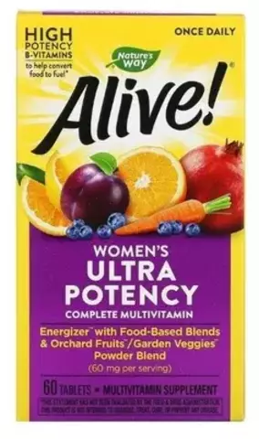 Nature's Way Alive! Ultra Potency - Комплекс Витаминов и Микроэлементов для Женщин, 60 капсул c iHerb