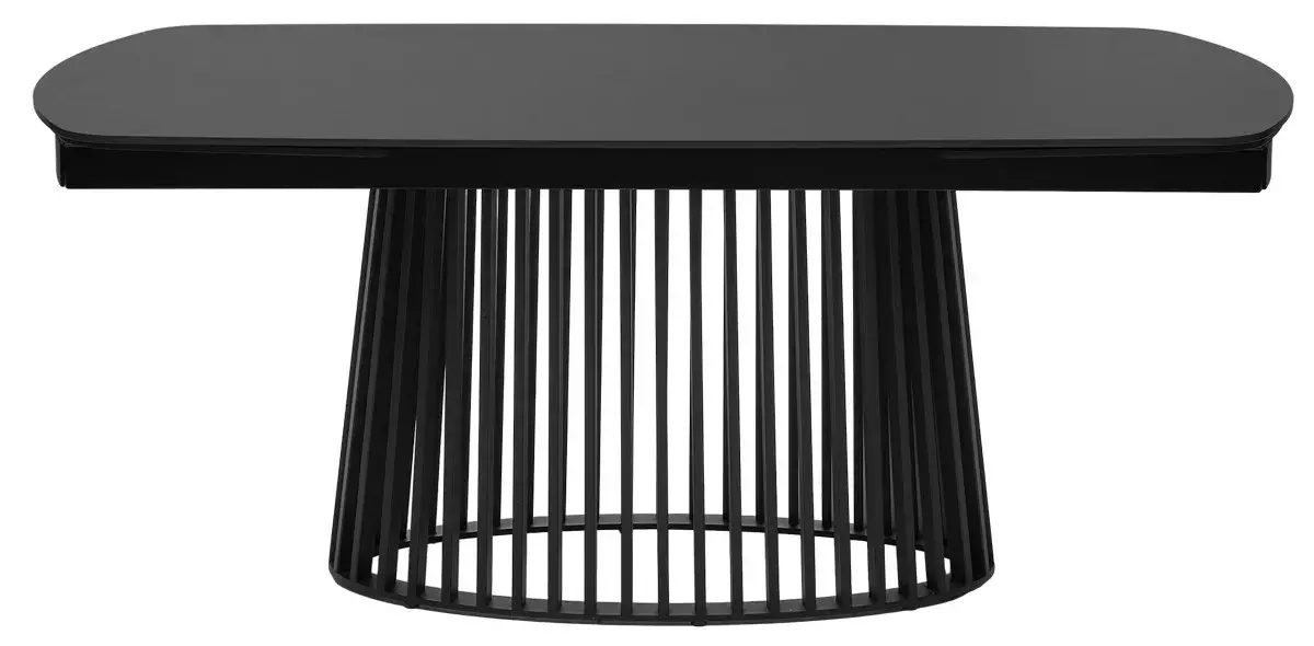 Стол DESIO 180 PURE BLACK SOLID CERAMIC Черный мрамор матовый, керамика/Черный каркас, DISAUR