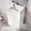 Раковина Geberit Xeno²: Белый / Специальное керамическое покрытие KeraTect, B=40см, H=12.5см, T=28см, Отверстие под смеситель=Левая, Перелив=Без