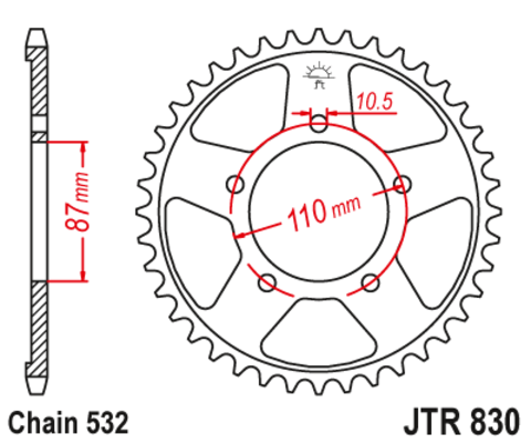 Звезда ведомая JTR830-45