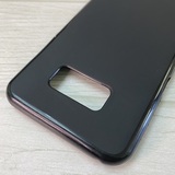 Силиконовый чехол Матовый с глянцевыми краями для Samsung Galaxy S8 Plus (Чёрный)