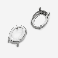 Оправа (цапы) для кристаллов Овал (Oval Fancy Stone) 18*13мм, родирование