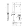 Lemark LM7209BG Смеситель для раковины, высокий, монолитный, высота излива 20 см, длина 16 см, с донным клапаном клик-клак, латунь/брашированное светлое золото