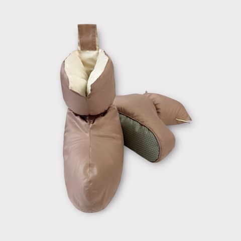 Сапожки-носочки пуховые German Grass Comfort Socks Travel Grass Latte карамельно-бежевые