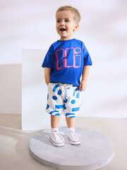 Футболка и шорты в комплекте для мальчика Next AG8-732, Синий, Белый