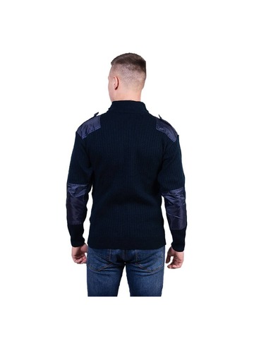 Куртка на молнии форменная с накладками п/ш (синяя)