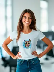 Футболка больших размеров с принтом сова
