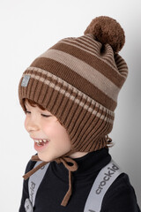 шапка  для мальчика  КВ 20307/ш/темно-бежевый