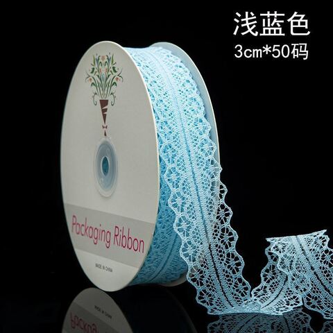 Лента кружево (3см*45м) Голубой, 1 шт.