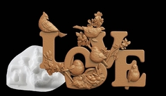 Силиконовый молд № 489 LOVE ( с птицами)