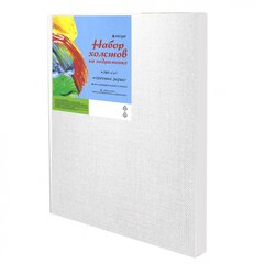 
          Набор холстов на подрамнике Alingar, 3 шт 20*30, 30*40, 40*50, 280 гр/м2 среднее зерно, хлопок, акриловая трёхкомпон. грунтовка, индивид. упаковка
