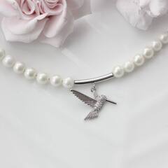 Трубочка с петелькой, спейсер, 20*3 мм, родий, П618