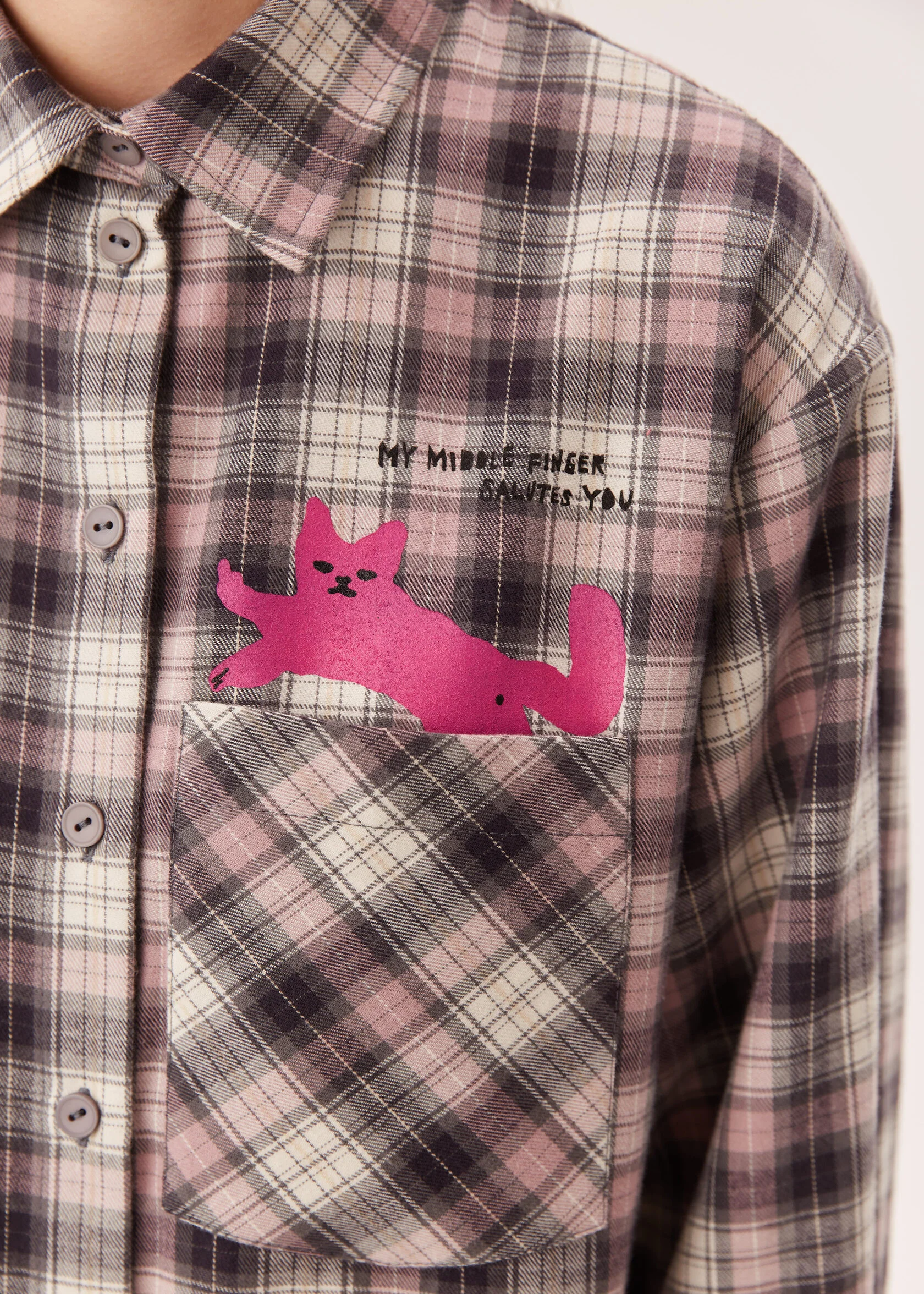 Рубашка CAT SURF серо-розового цвета