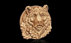 Силиконовый молд Медведь (медальон) № 0465