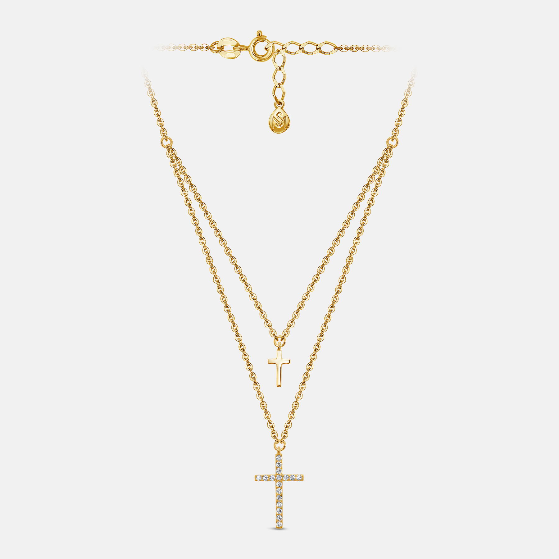 Колье Два креста (Золочение)