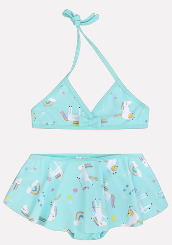 Раздельный купальник с юбкой Crockid, принт "Единороги"