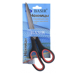 
          Ножницы канцелярские Basir прорезиненная ручка, 21.5 см, ассорти