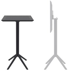 Стол пластиковый барный складной Siesta Contract Sky Folding Bar Table 60, черный