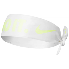 Бандана теннисная Nike Dri-Fit Head Tie Skinny Printed - white/lime ice/lime ice