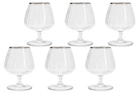 Набор бокалов для коньяка 6шт 400мл Same Пиза серебро